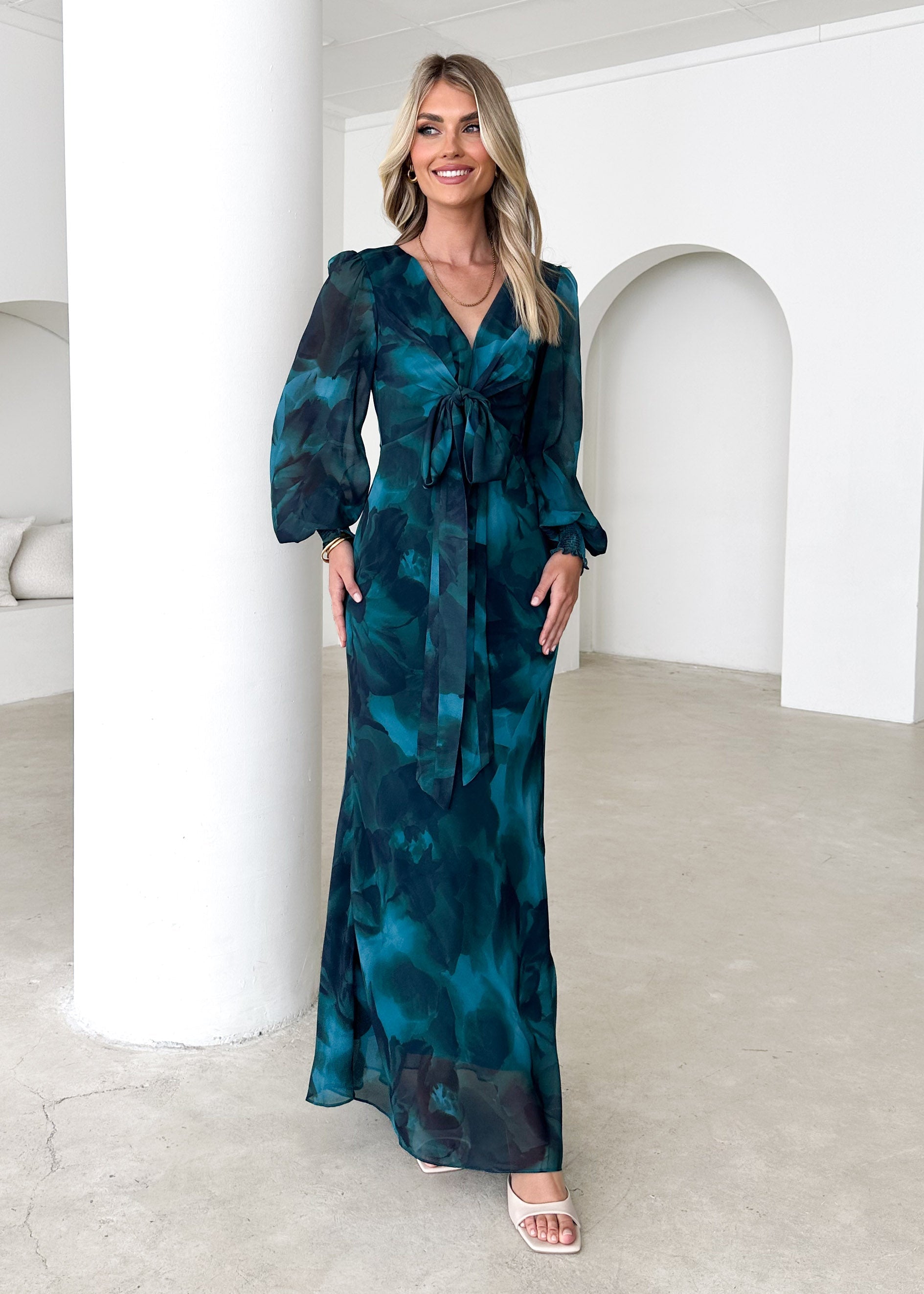 Duglam® | Camellia Midi Dress - Deep Lagoon