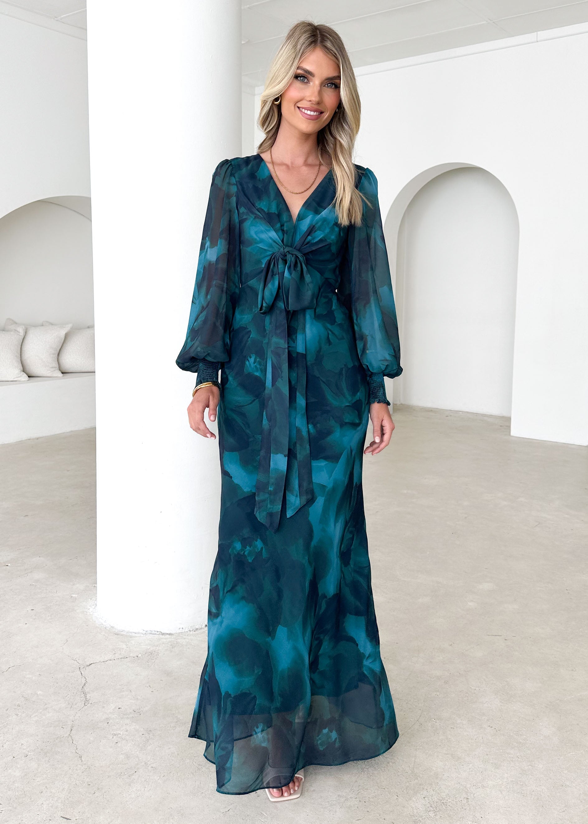 Duglam® | Camellia Midi Dress - Deep Lagoon